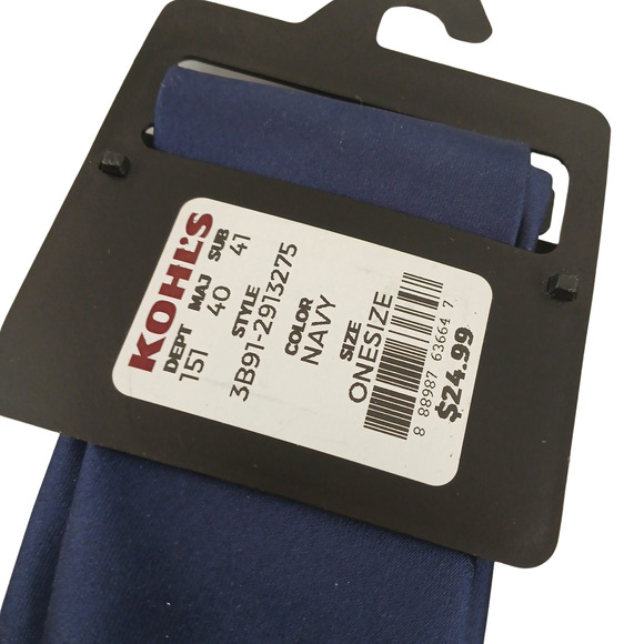 BESPOKE Elegant Men's Ties - Solid Navy Blue & Floral Pattern Blue Pink Red Tie - Picture 6 of 8